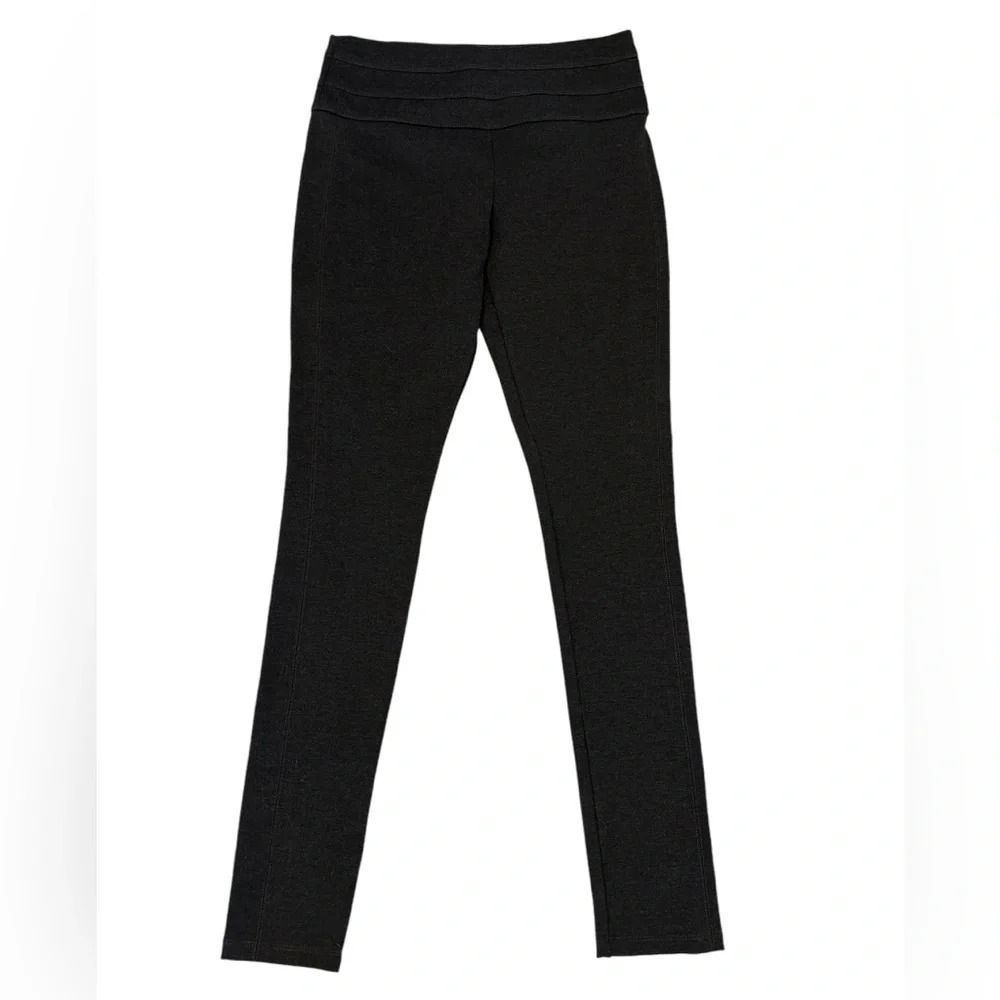 JOLT Ponte Knit Dark Heathered Super Stretchy Accented Waist Grey Leggin…